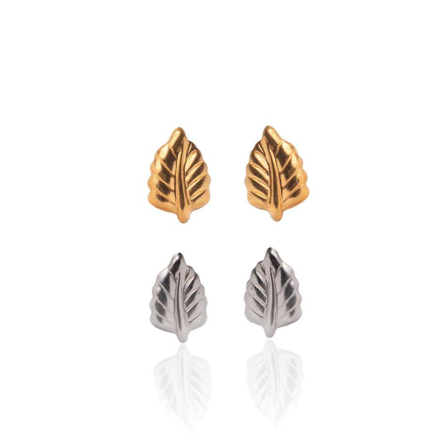 Elm Leaf Stud Earrings 2 Pairs