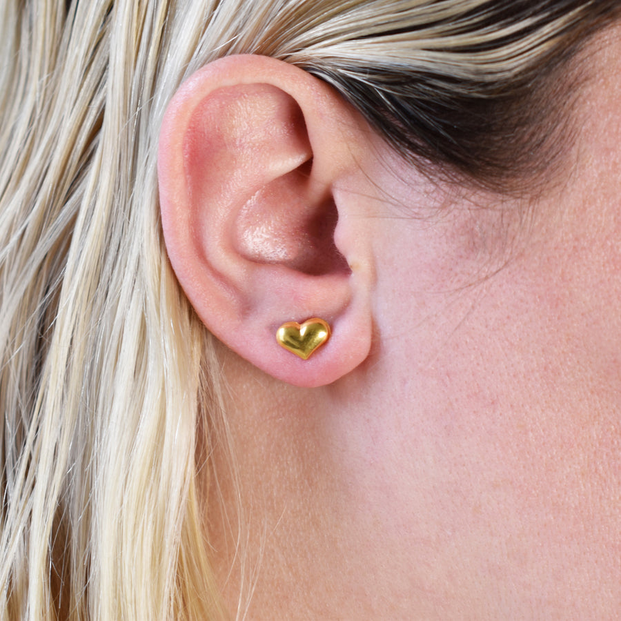 Gold Heart Earrings 3 Pairs