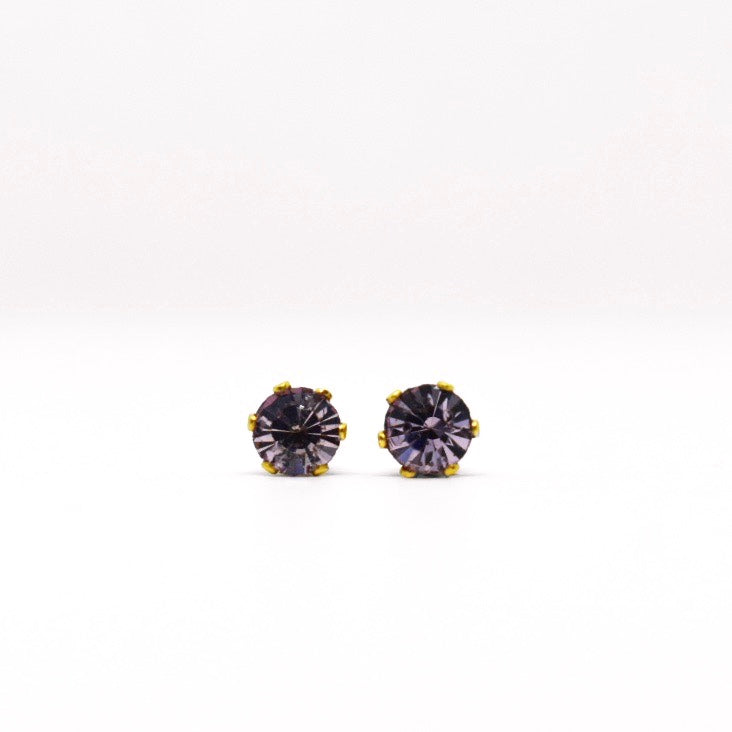 Wholesale | 4mm Cubic Zirconia Birthstone Earrings in Gold | June