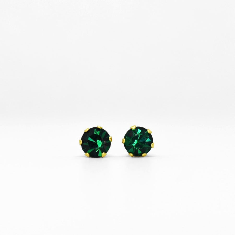 Wholesale | 5mm Cubic Zirconia Birthstone Earrings in Gold | May