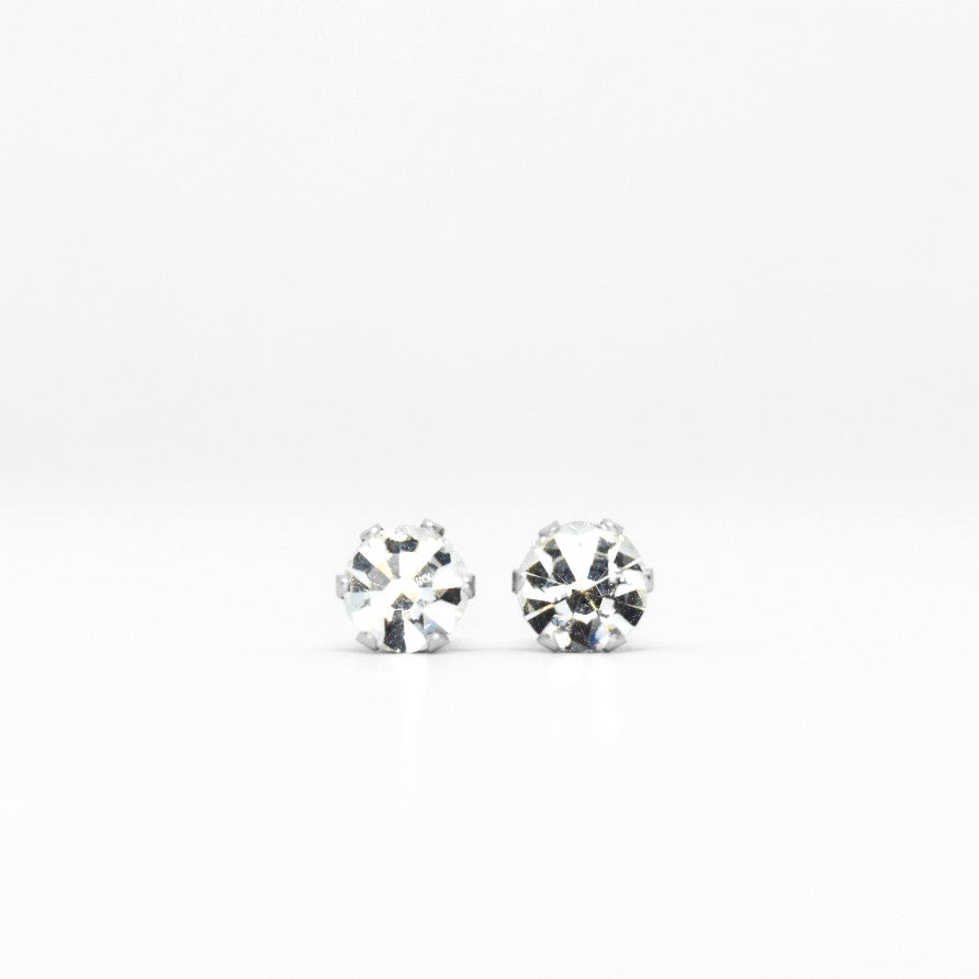 Wholesale | 5mm Clear Cubic Zirconia Earrings in Silver