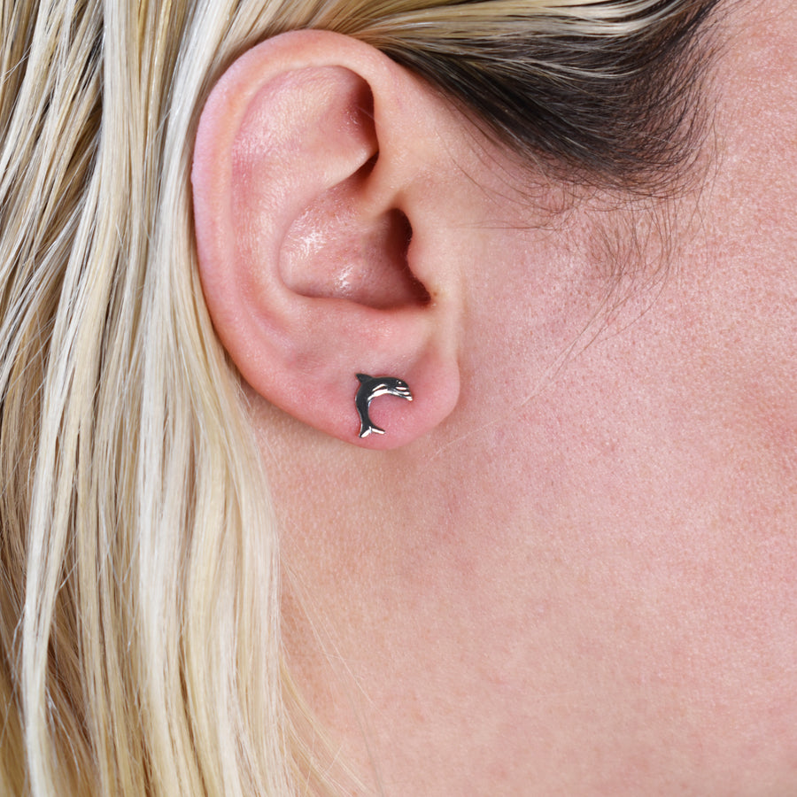 Wholesale | Silver Dolphin Stud Earrings
