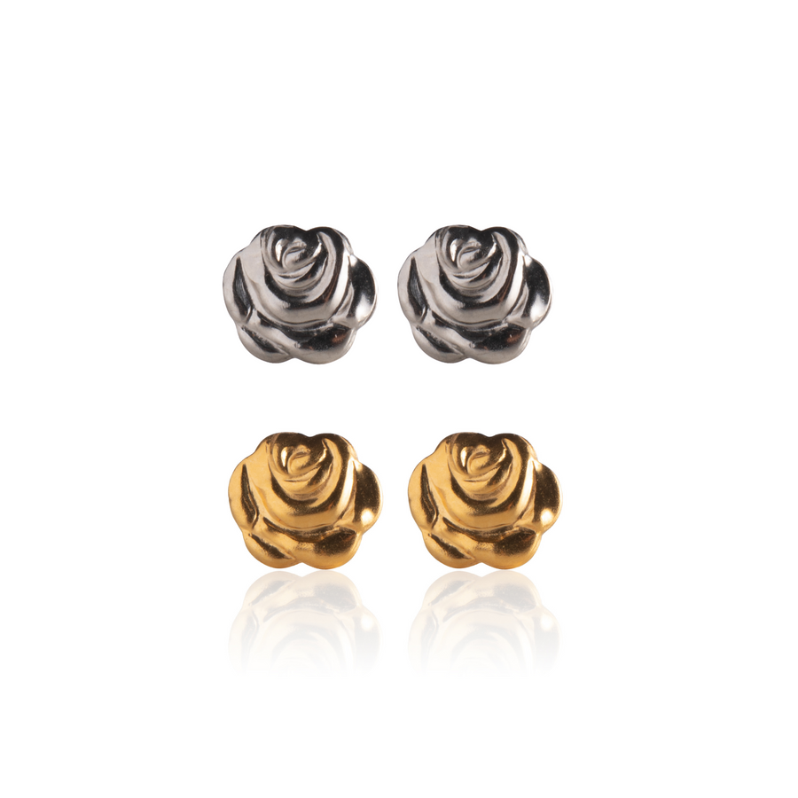 Rosebud Stud Earrings 2 Pairs