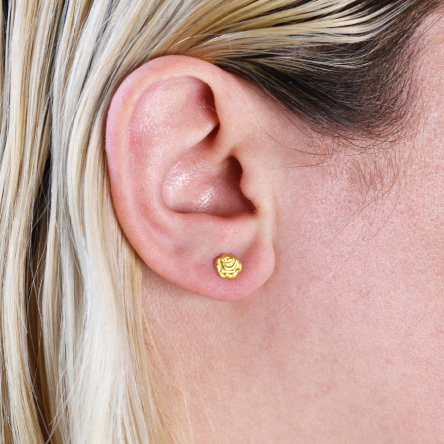Wholesale | Gold Rosebud Stud Earrings