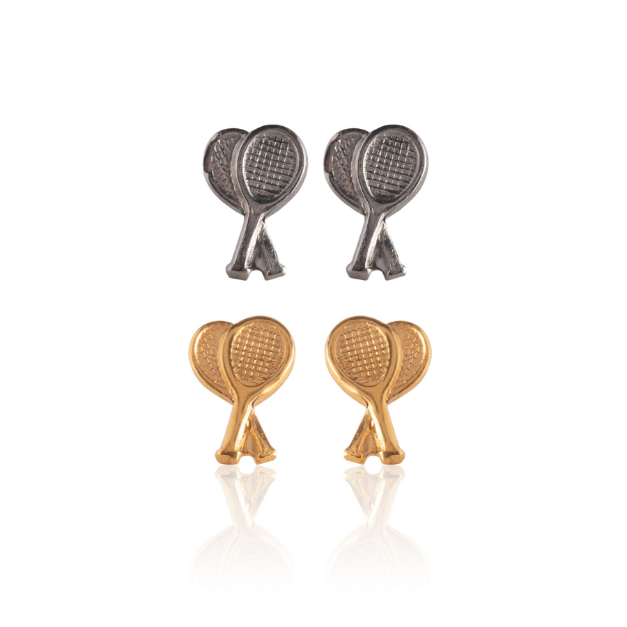 Tennis Racket Stud Earrings 2 Pairs