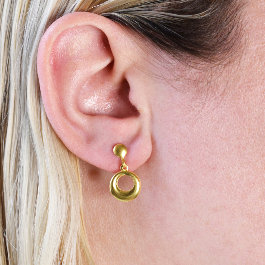 Wholesale | Gold Open Circle Drop Earrings