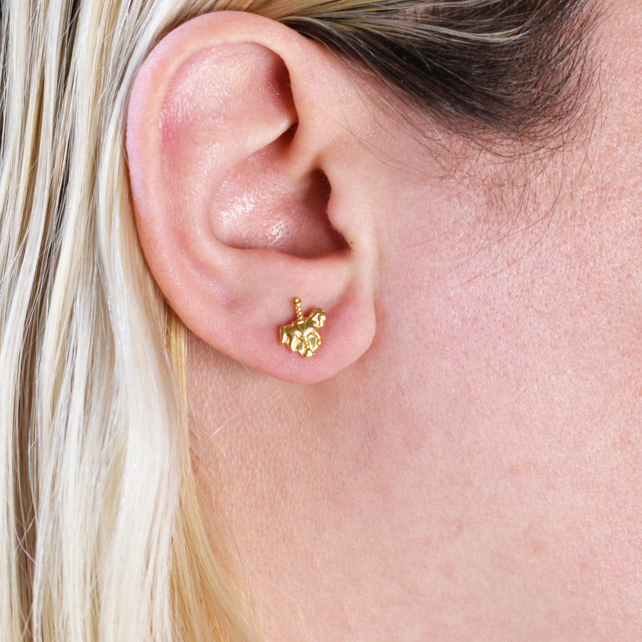 Gold Carousel Stud Earrings