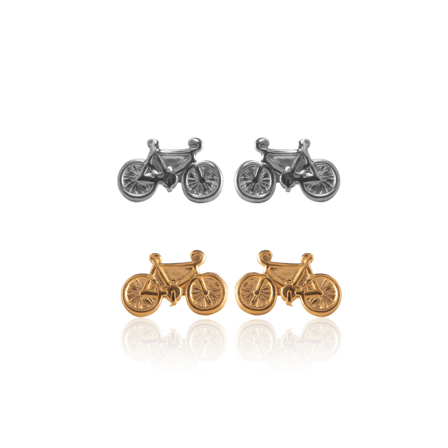 Bicycle Stud Earrings 2 Pairs