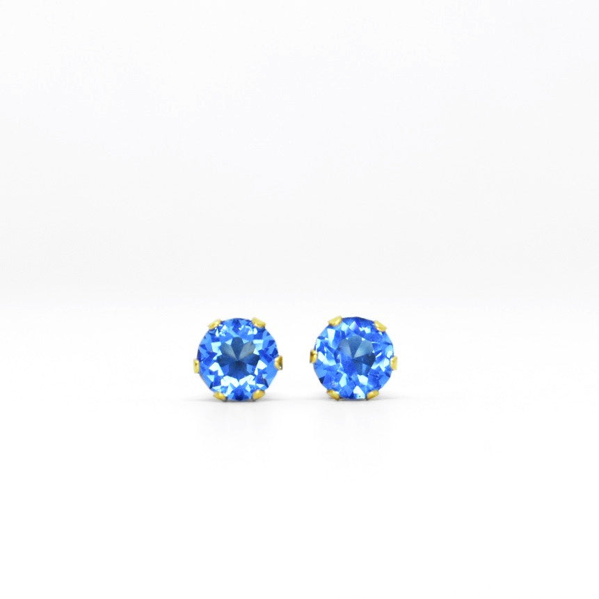 Wholesale | 5mm Cubic Zirconia Birthstone Earrings in Gold | September
