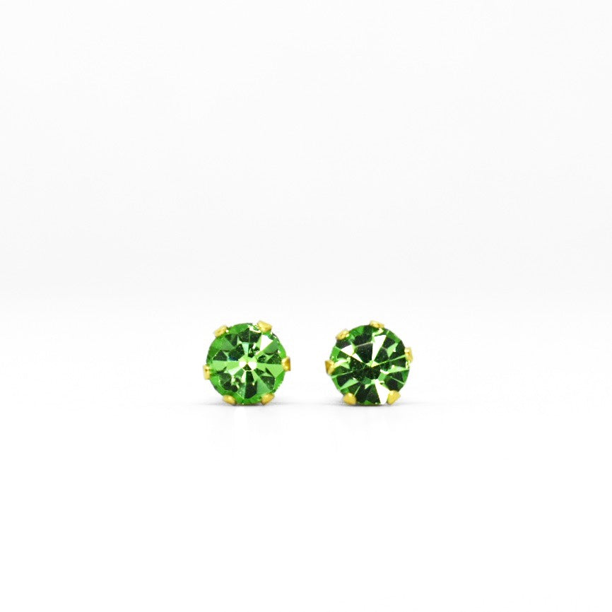 Wholesale | 5mm Cubic Zirconia Birthstone Earrings in Gold | August