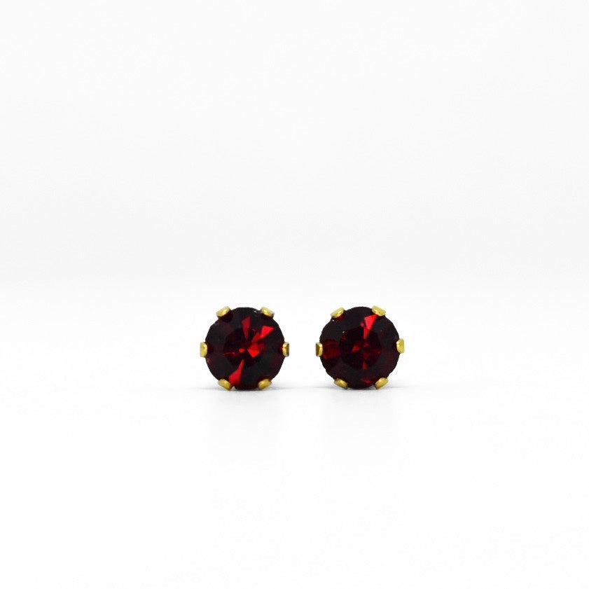 Wholesale | 5mm Cubic Zirconia Birthstone Earrings in Gold | July