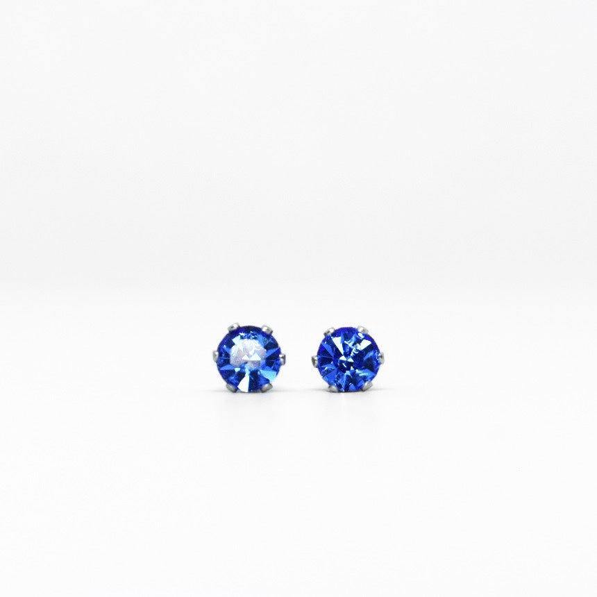 Wholesale | 4mm Cubic Zirconia Birthstone Earrings in Silver | September