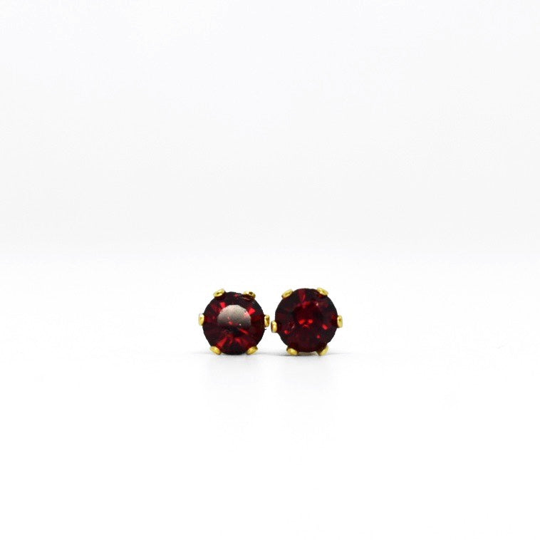 Wholesale | 4mm Cubic Zirconia Birthstone Earrings in Gold | July