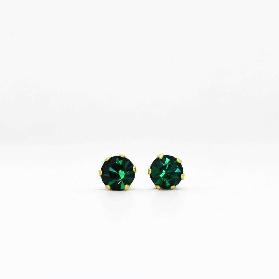 Wholesale | 4mm Cubic Zirconia Birthstone Earrings in Gold | May