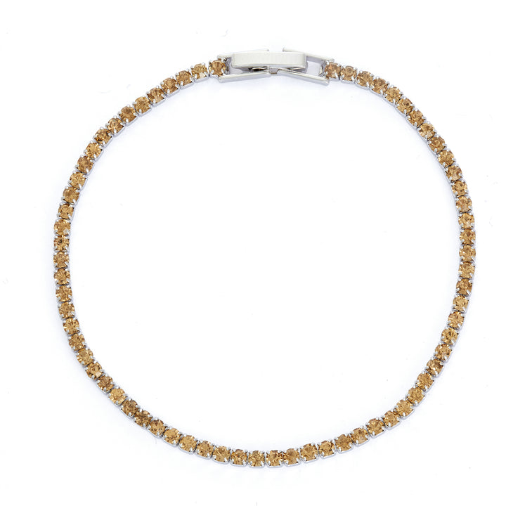 Silver Tennis Bracelet with Topaz Austrian Crystals