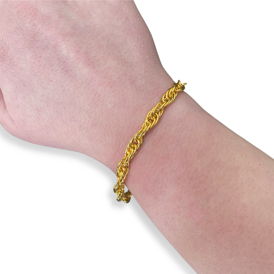 Gold Small Twist Chain Bracelet