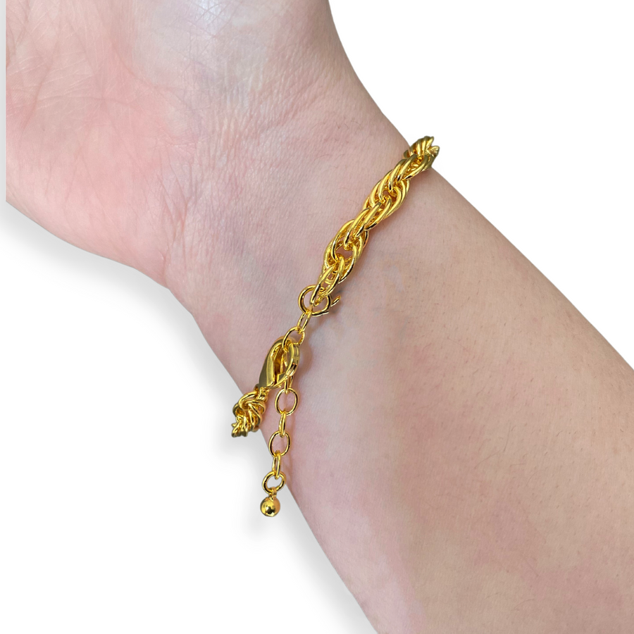 Gold Small Twist Chain Bracelet
