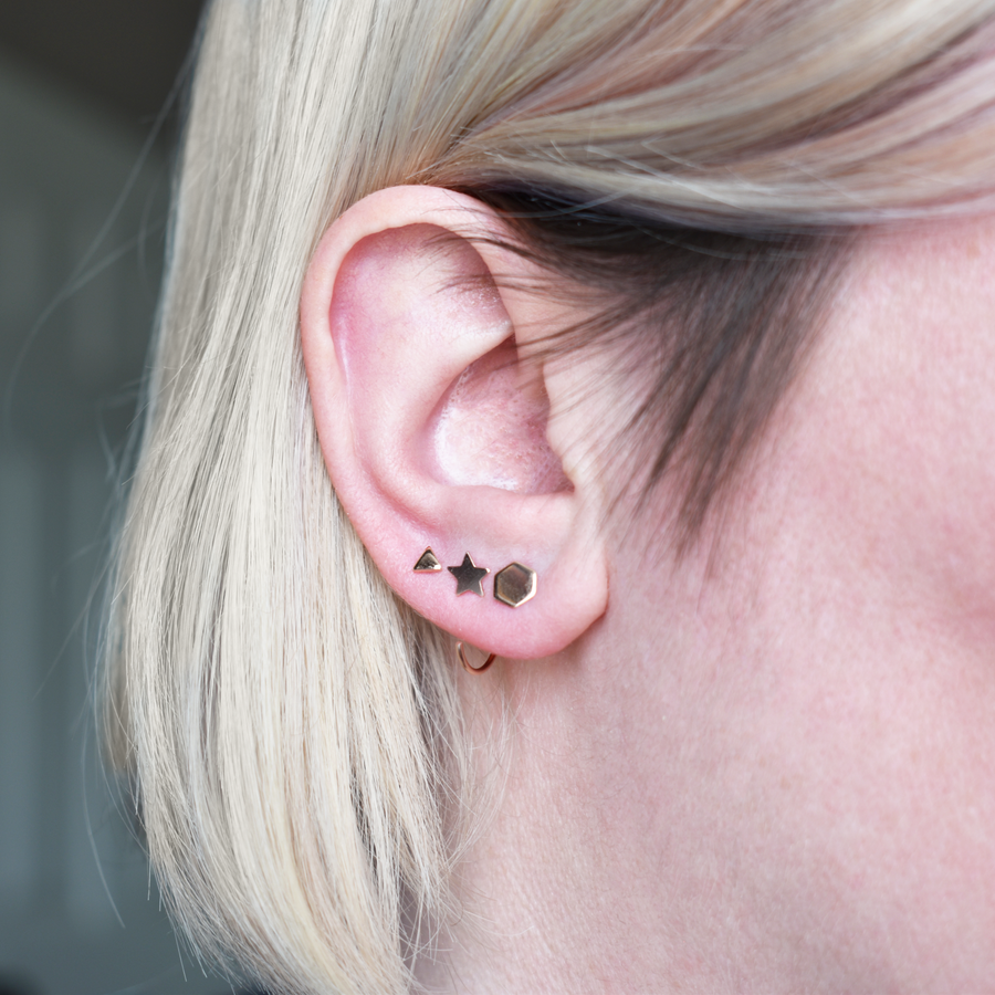 Rose Gold Star Ear Huggers