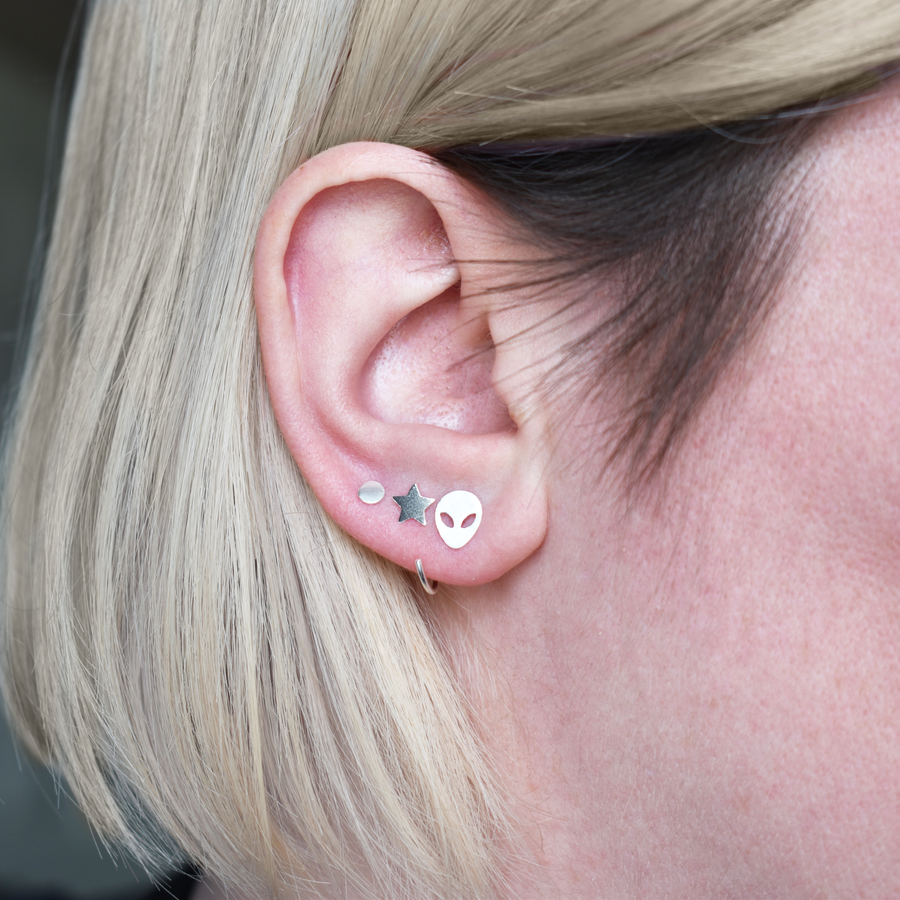 Silver Star Ear Huggers