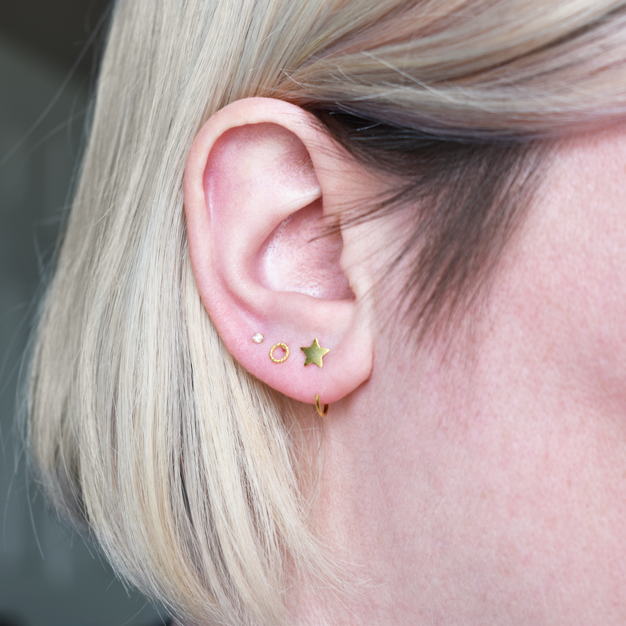 Gold Woven Loop Stud Earrings