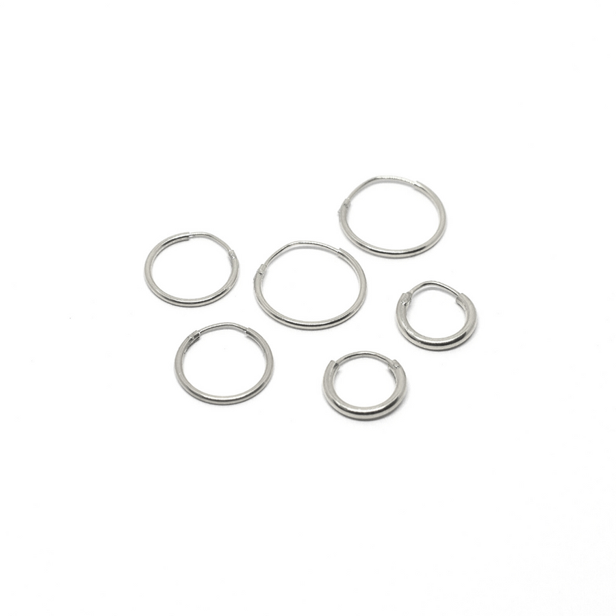 Silver Mini Huggie Hoops 3 Pairs
