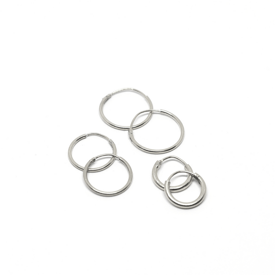 Silver Mini Huggie Hoops 3 Pairs